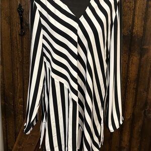 Black and White Striped Blouse